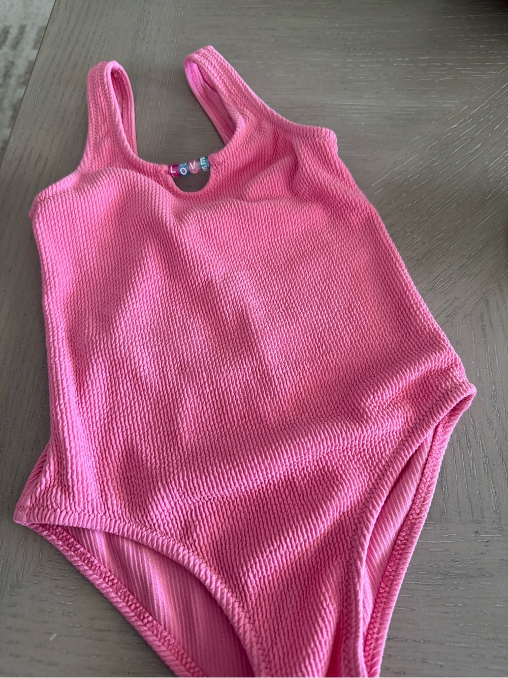 Zara Bright Pink Ribbed Girls One-Piece